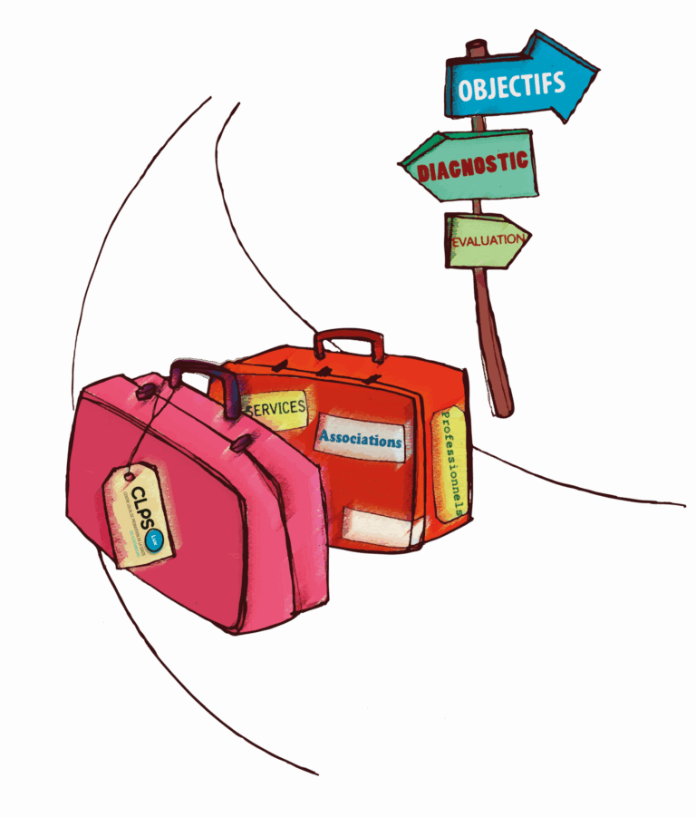 Illustre l'accompagnement par des valises qui contiennent des ressources méthodologiques.