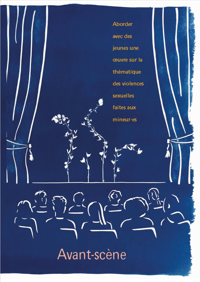 illustration crayonnée d'une scène de spectacle avec un public vu de dos.